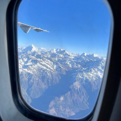 mountain flight view