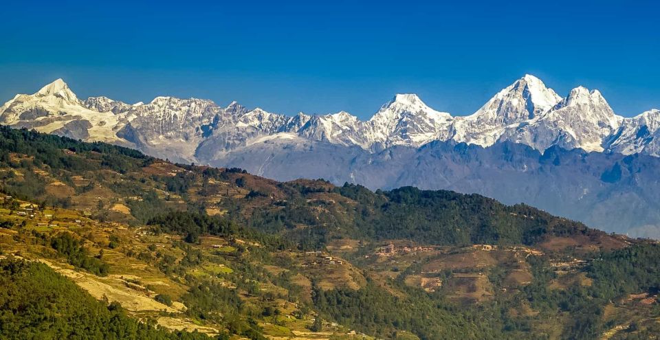 view of the Himalayas from Nagarkot